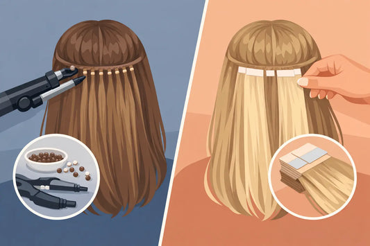 Keratin Beads vs Tape Extensions