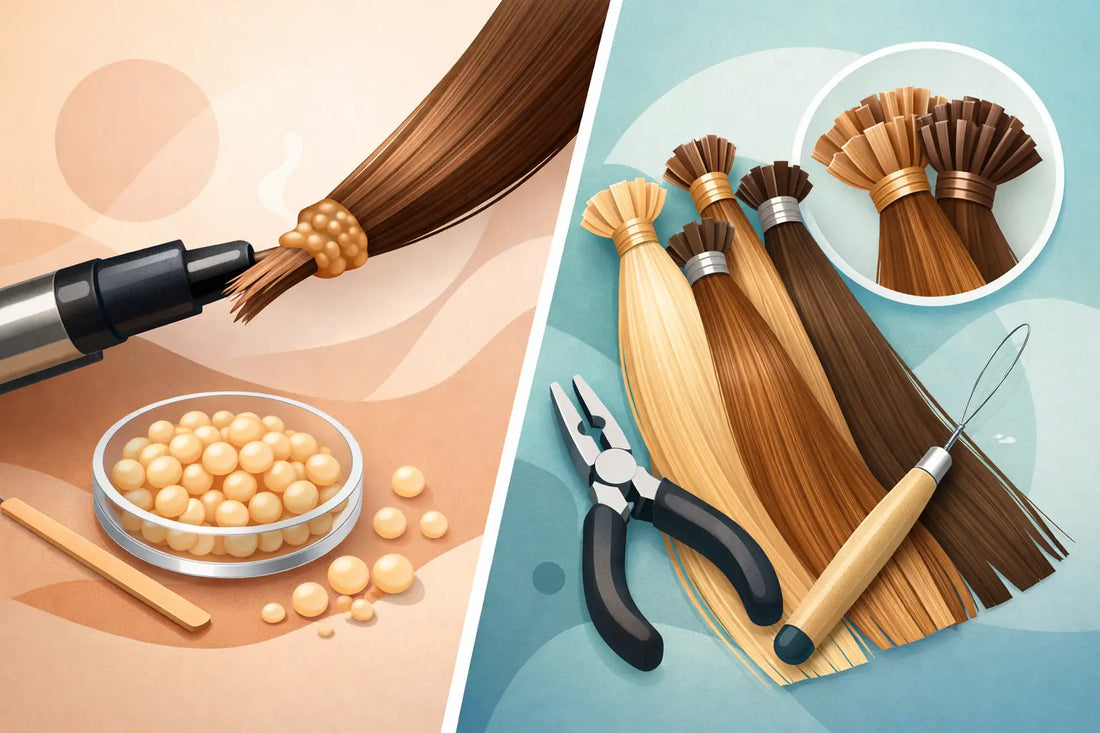 Keratin Granules vs Pre Tipped Extensions